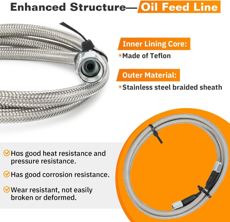 SJDYYMX 60 inch Stainless Braided Line 4AN Multi Size Remote Turbocharger Sensor Teflon Gauge Line Kit - Image 3